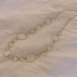 Gold Long Hoop Necklace